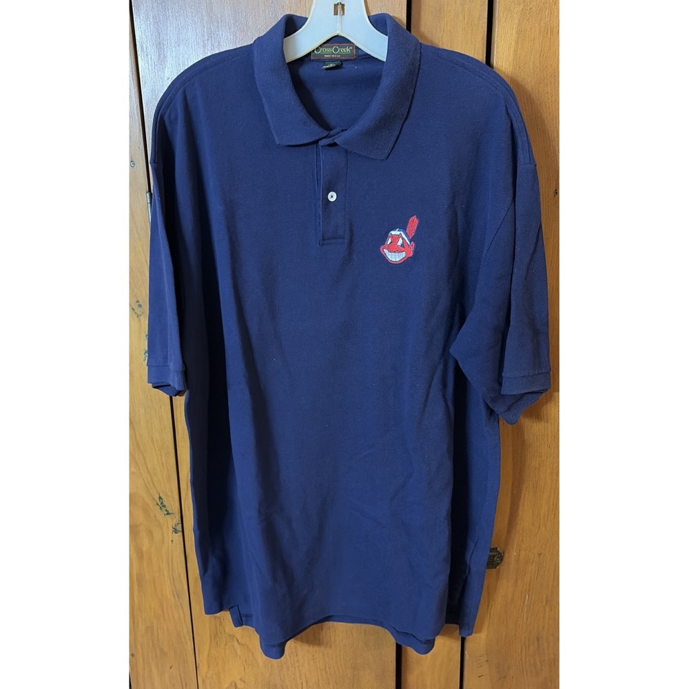 Cleveland Indians Polo Shirt Men's XL - Vintage - Cross Creek